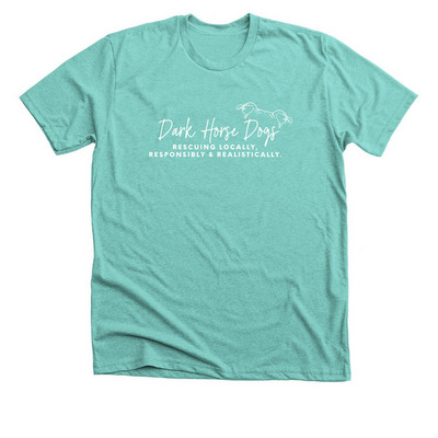 Dark Horse Dogs - White, a Heather Sea Green Premium Unisex Tee