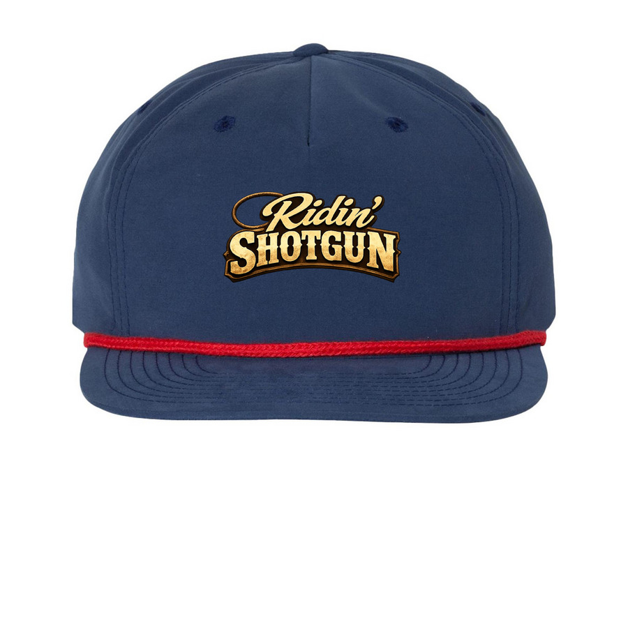 Ridin? Shotgun Hats, a Navy/ Red Printed Umpqua Snapback Cap