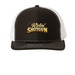 Ridin? Shotgun Hats, a Black/ White Printed Snapback Trucker Cap