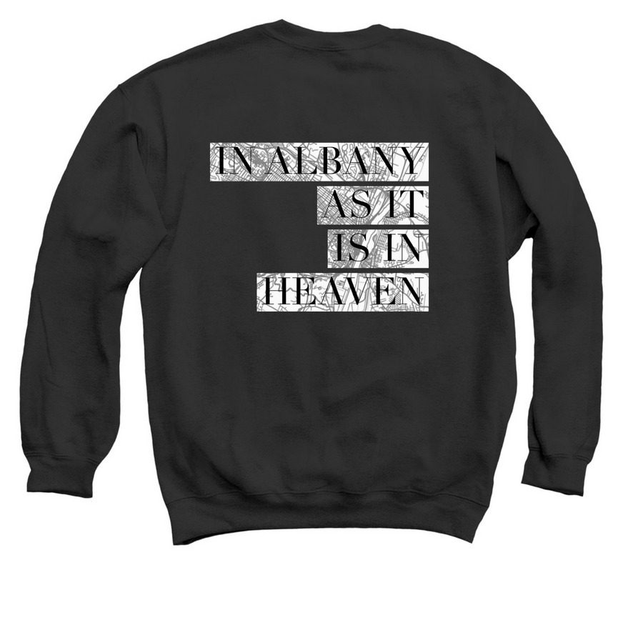 Front/Back Resurrected Design, a Black Crewneck Sweatshirt (back-view)