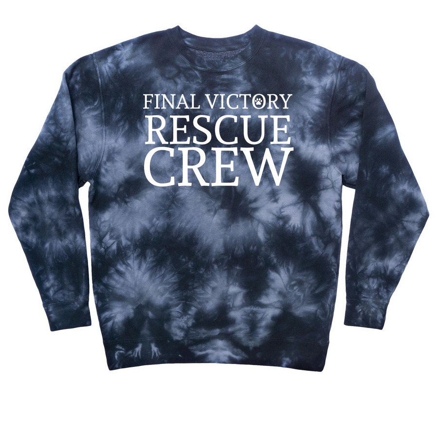 Rescue Crew, a Black Tie Dye Crewneck Sweatshirt