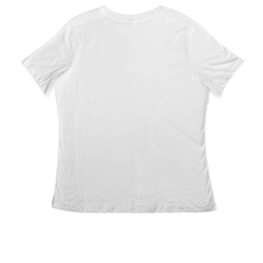 MavenEdD Up Option 2, a White Women's Relaxed V-Neck Tee (back-view)