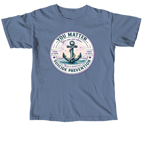 Suicide Prevention, a Blue Jean Comfort Colors Unisex Tee