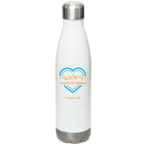 HH Water Bottle, a White Stainless Steel Water Bottle
