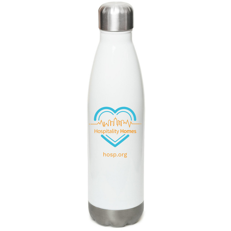 HH Water Bottle, a White Stainless Steel Water Bottle