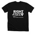 Adult T-Shirt | Right Here - White Logo, a Solid Black Blend Premium Unisex Tee