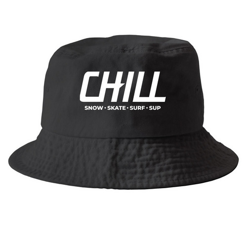 Chill Hats, a Black Printed Bucket Hat