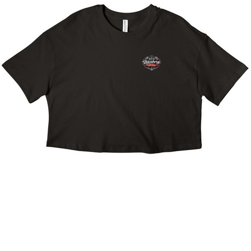 Women's "Udenberg Garage" Cropped Tee, a Black Women?s Cropped Cotton Tee