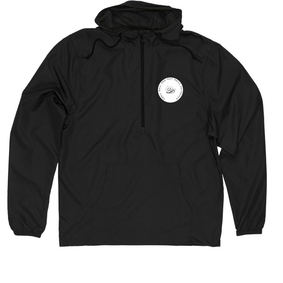 Windbreaker Snails, a Black Quarter-Zip Windbreaker