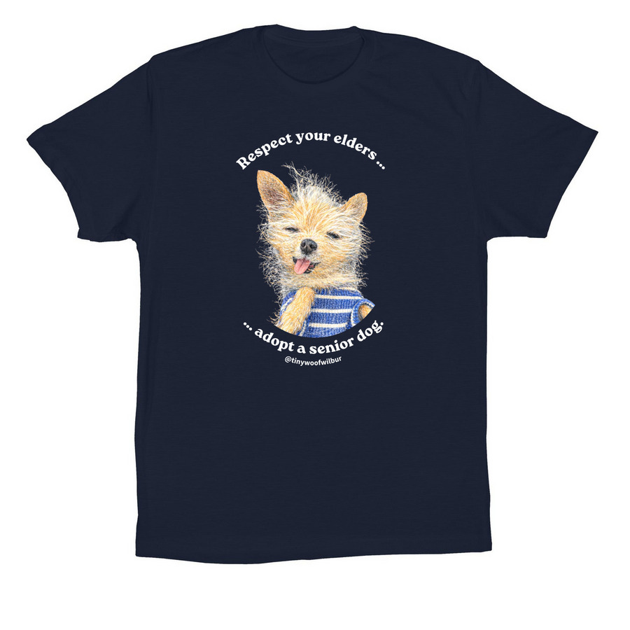 Adopt a Senior Dog, a Navy Premium Cotton Tee