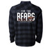 For the Bears Flannel, a Charcoal Heather/ Black Unisex Flannel Shirt (back-view)