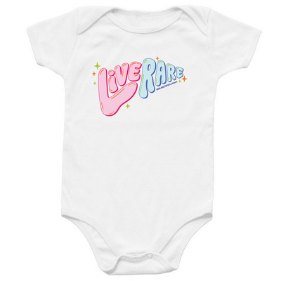 Live Rare Logo Onesie, a White Infant Onesie