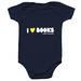 Baby I Heart Books Onesie, a Navy Infant Onesie