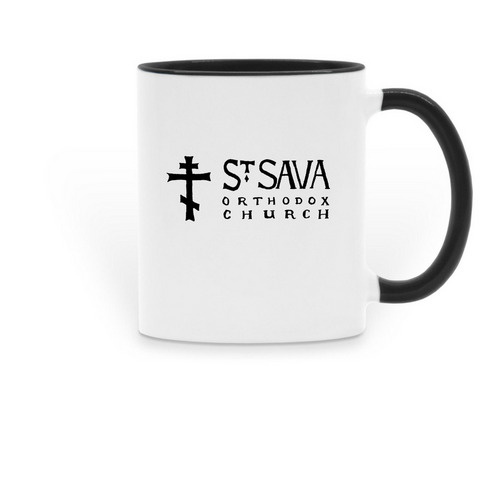 St. Sava Coffee Mug, a Black Two-Tone Ceramic Mug