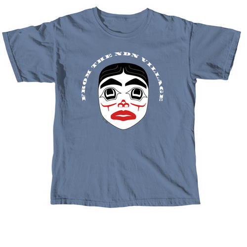 FROM THE NDN VILLAGE, a Blue Jean Comfort Colors Unisex Tee