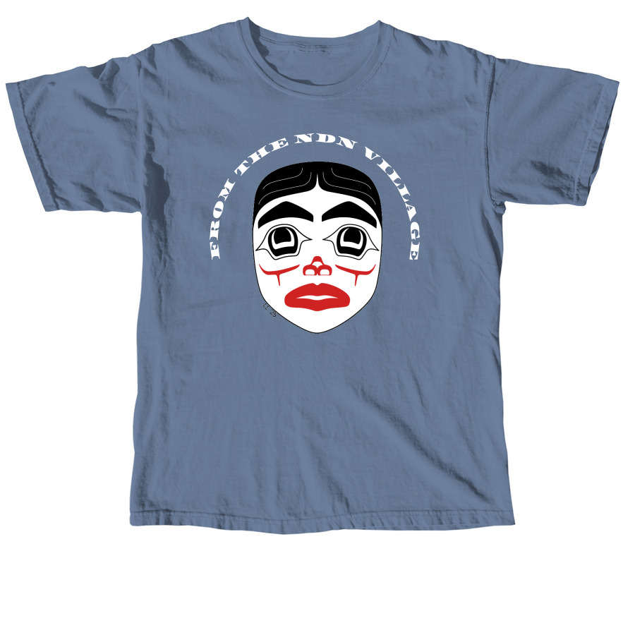 FROM THE NDN VILLAGE, a Blue Jean Comfort Colors Unisex Tee