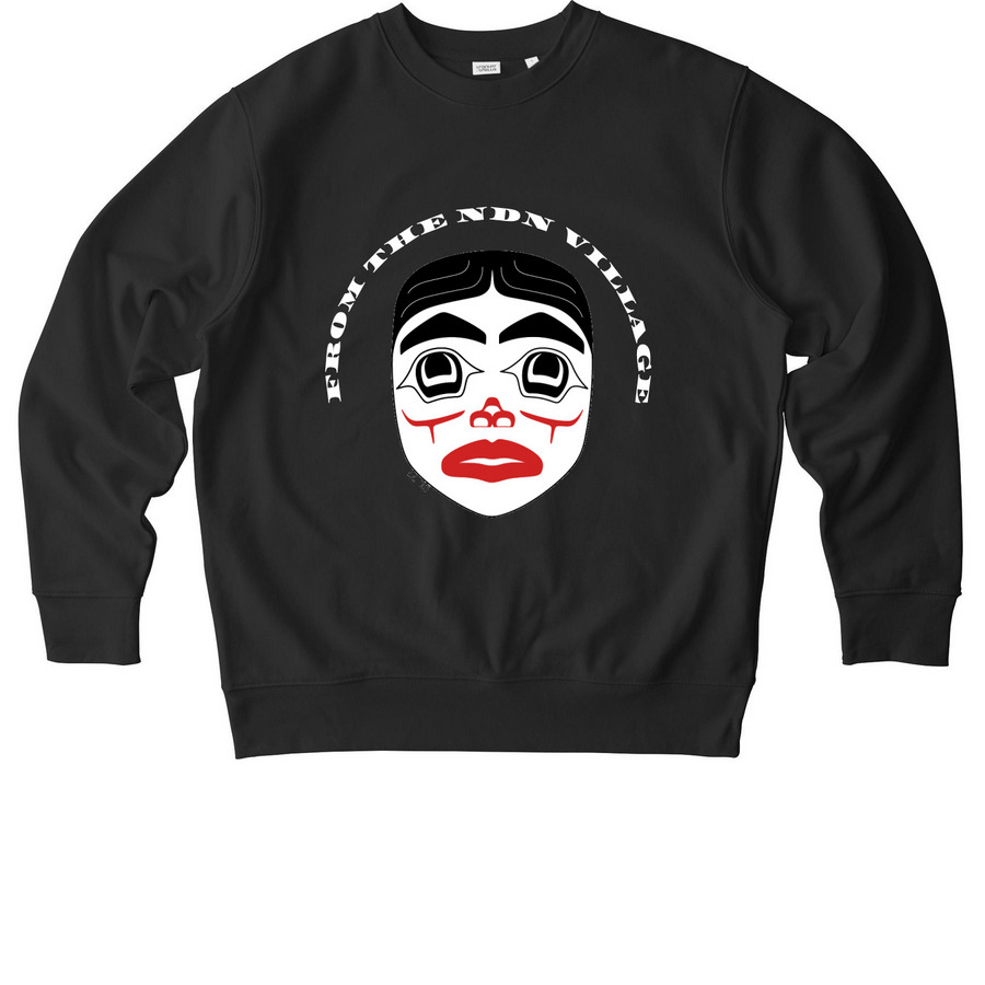 FROM THE NDN VILLAGE, a Black Stanley/Stella Unisex Changer 2.0 Crewneck Sweatshirt
