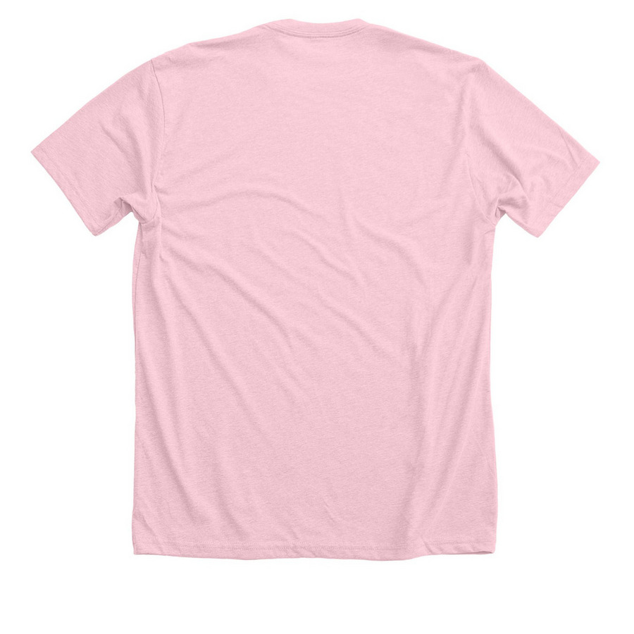 Trust in the Lord, a Heather Pink Premium Unisex Tee (back-view)