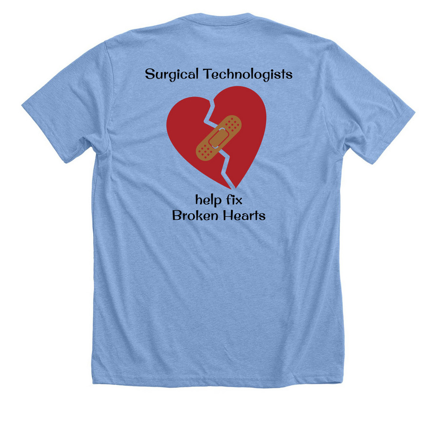 LCC-SST Fix Broken Hearts, a Heather Carolina Blue Premium Unisex Tee (back-view)