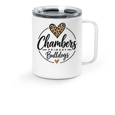 Chambers Primary Staff, a White Stainless Steel Travel Mug