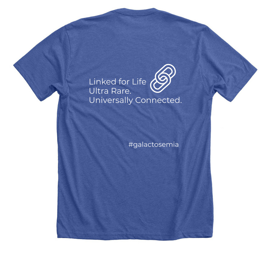 GF Linked for Life, a Solid True Royal Premium Unisex Tee (back-view)