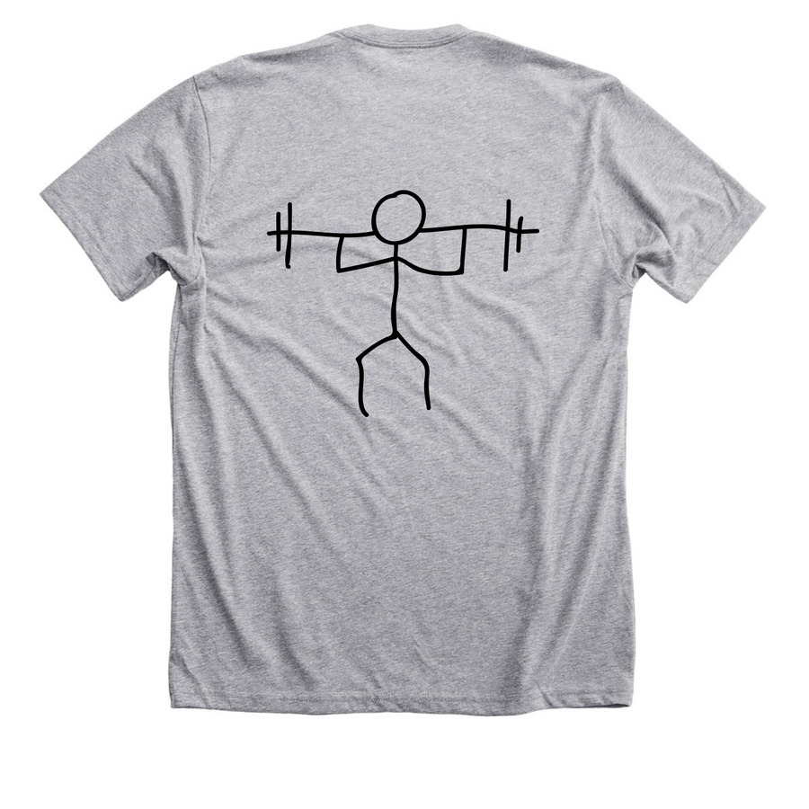 Steve the Stick Figure, a Athletic Heather Premium Unisex Tee (back-view)