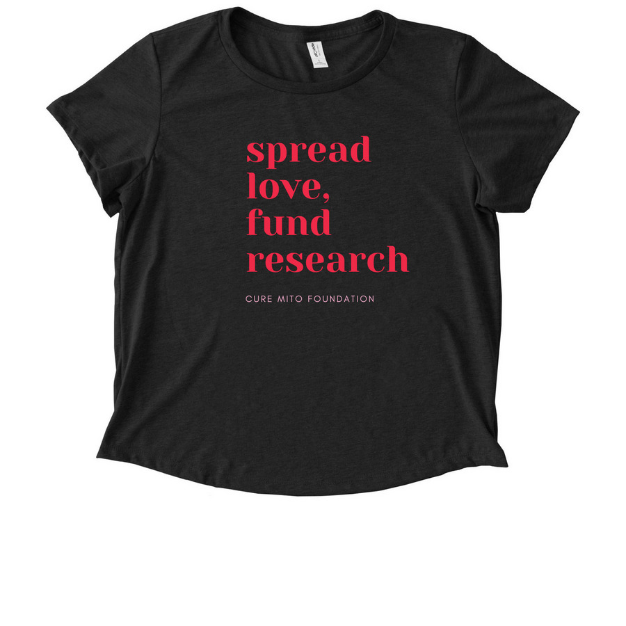 Spread Love, a Space Black Allmade Eco Triblend Women?s Scoop Neck Tee
