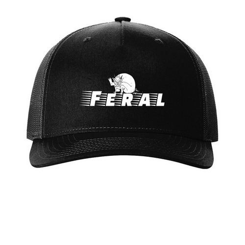 Do you have to print it on your forehead?, a Black Printed Five-Panel Trucker Cap