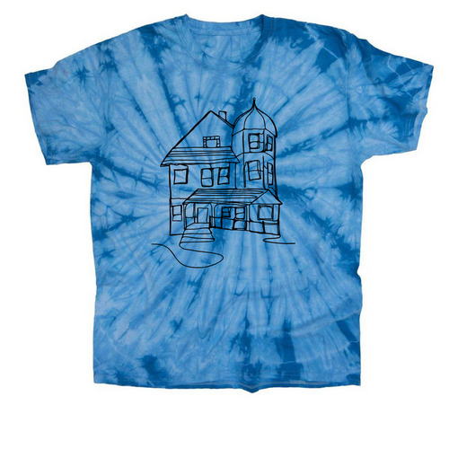 FYACS Tie Dye: Line House - Black, a Baby Blue Classic Tie Dye Tee