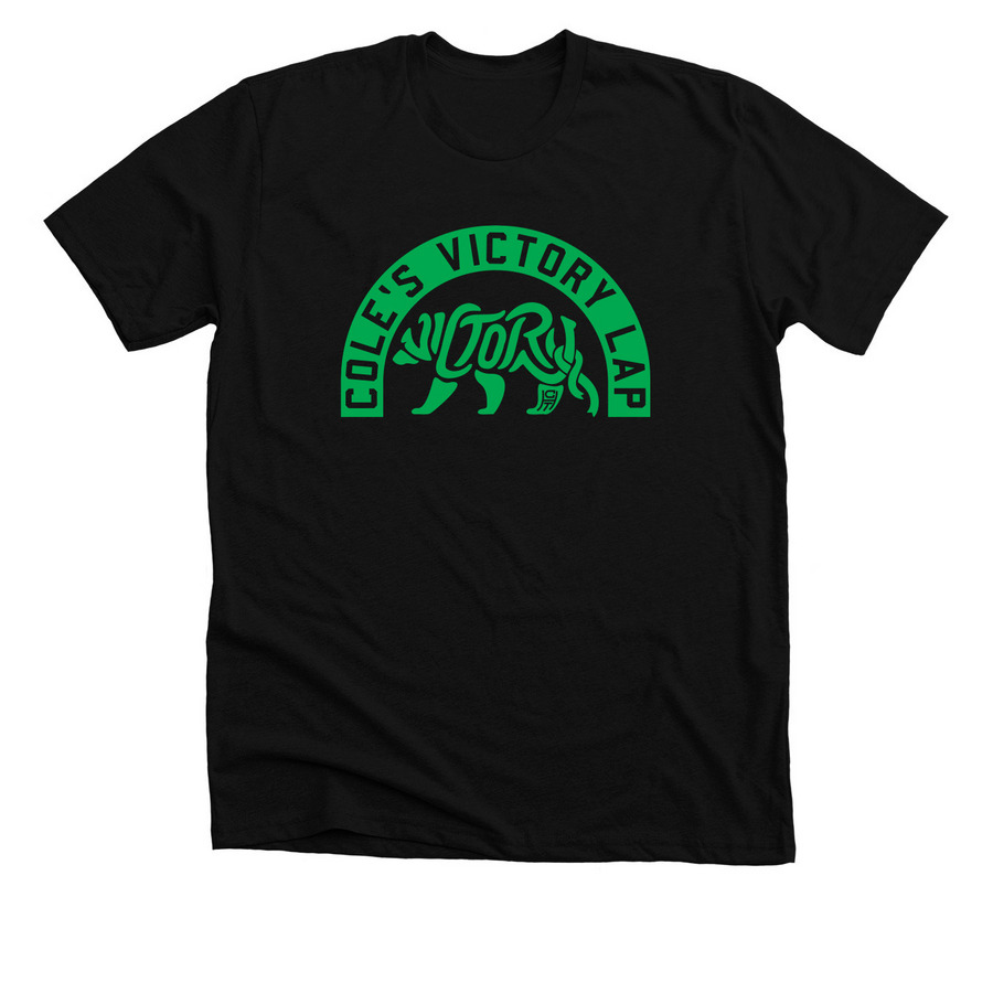 Cole's Victory Lap Adults - Green Logo, a Solid Black Blend Premium Unisex Tee