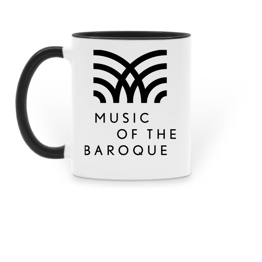 Music of the Baroque Mugs, a Black Two-Tone Ceramic Mug (back-view)