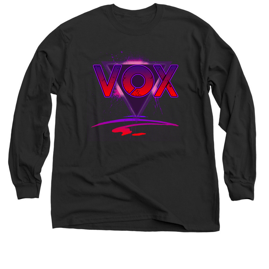 Original VOX Logo, a Black Classic Long Sleeve Tee