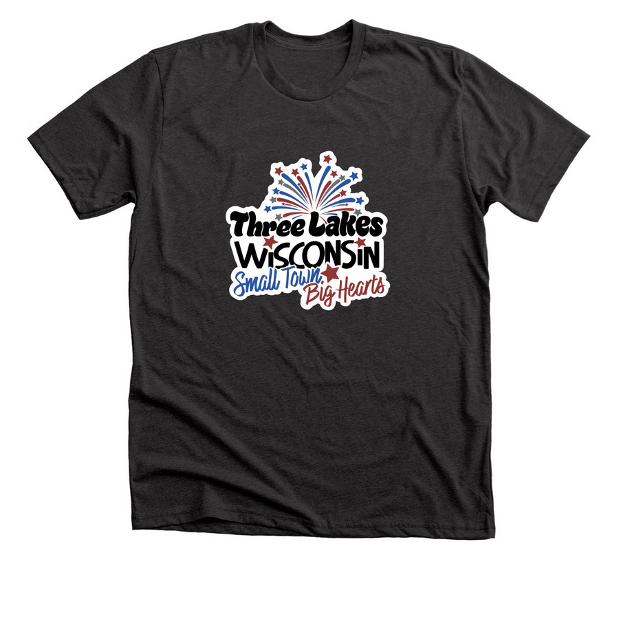 Small Town Big Hearts Tee, a Dark Grey Heather Premium Unisex Tee