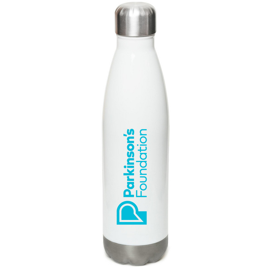 Parkinson's Foundation Bottle, a White Stainless Steel Water Bottle