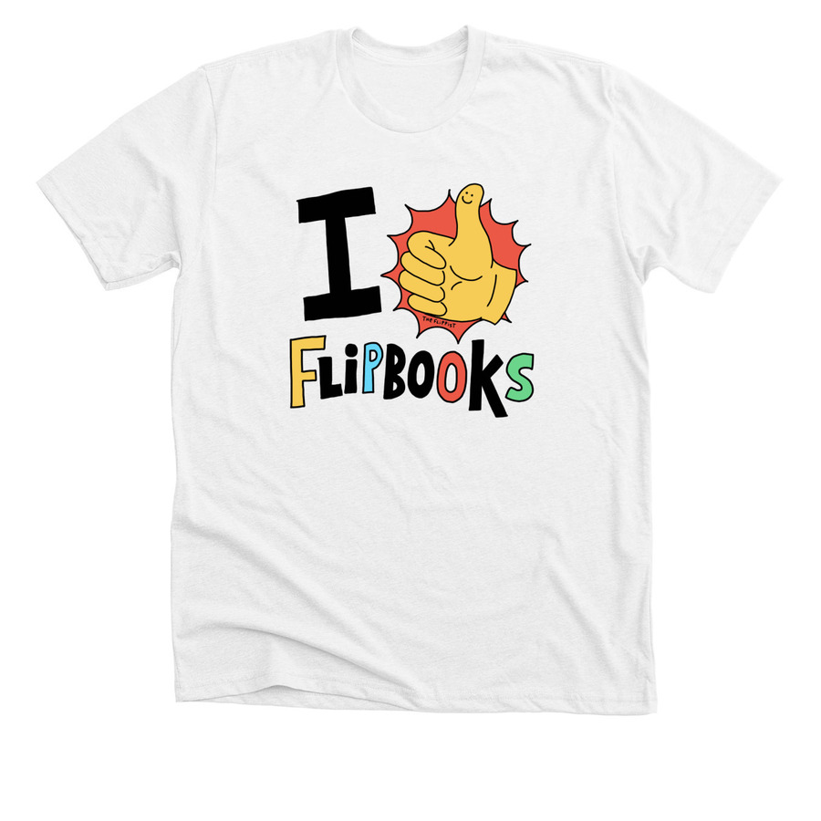 I Like Flipbooks, a Solid White Blend Premium Unisex Tee