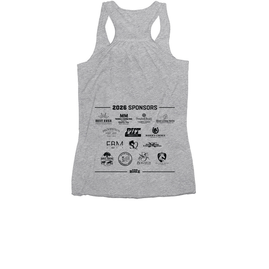 3 Run Rumble - Tank Tops, a Athletic Heather Women's Racerback (back-view)