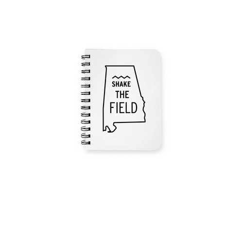 Shake the Field, a White Spiral Notebook