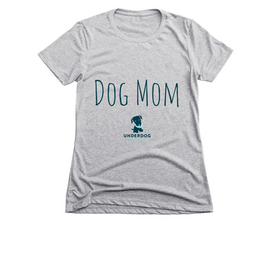 Dog Mom, a Dark Heather Grey Women's Slim Fit Tee
