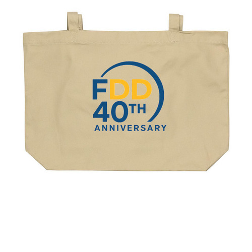 FDD 40th Anniversary Tote Bag, a Oyster Large Organic Cotton Tote Bag