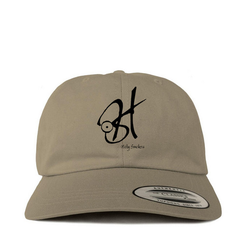 Holy Smokes? Dad Hat (Black Logo), a Khaki Printed Classic Baseball Cap