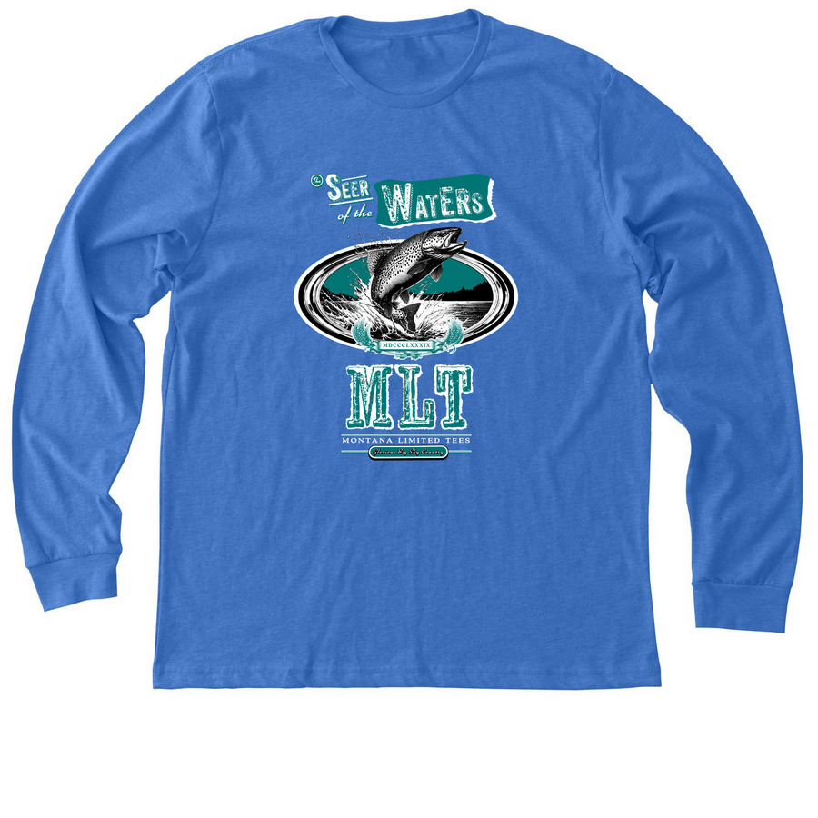 Seer of the Waters, a Heather True Royal Premium Long Sleeve Tee
