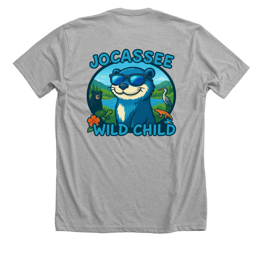 Jocassee Wild Child Outdoor Lab Experiences&nbsp;, a Athletic Heather Premium Unisex Tee (back-view)