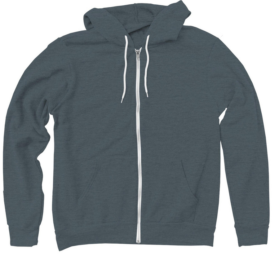 Adopting Animals Is My Thing, a Heather Slate Zip Up Hoodie