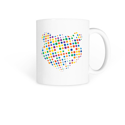 Disco Bear Mug, a White Coffee Mug