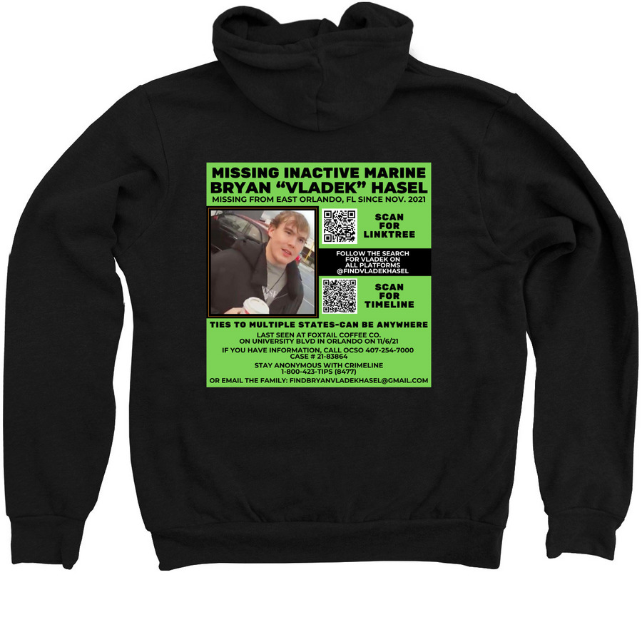 Find Vladek Hasel Zip Up Hoodie, a Black Zip Up Hoodie (back-view)