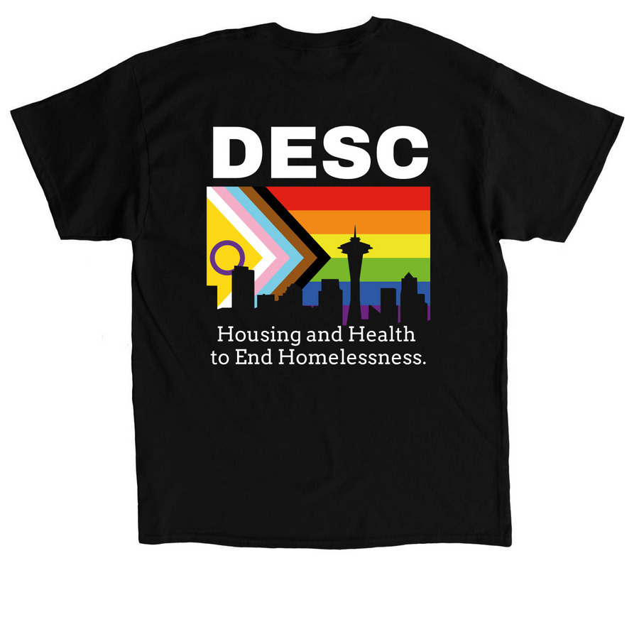 DESC Pride 2023-Tee, Sweater, or Hoodie (v.2), a Black Classic Unisex Tee (back-view)
