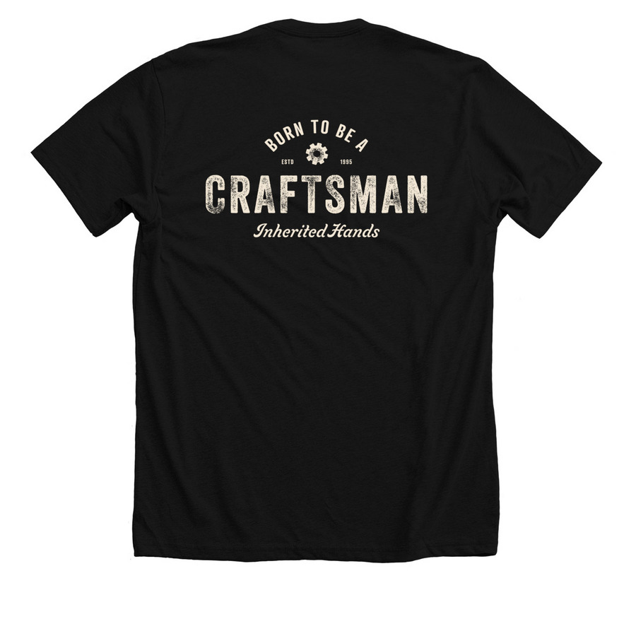 Inherited Hands., a Solid Black Blend Premium Unisex Tee (back-view)