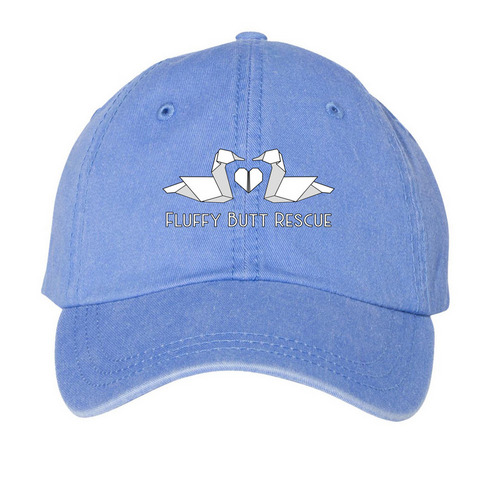 Duck Love Hats, a Periwinkle Printed Pigment Dye Baseball Cap