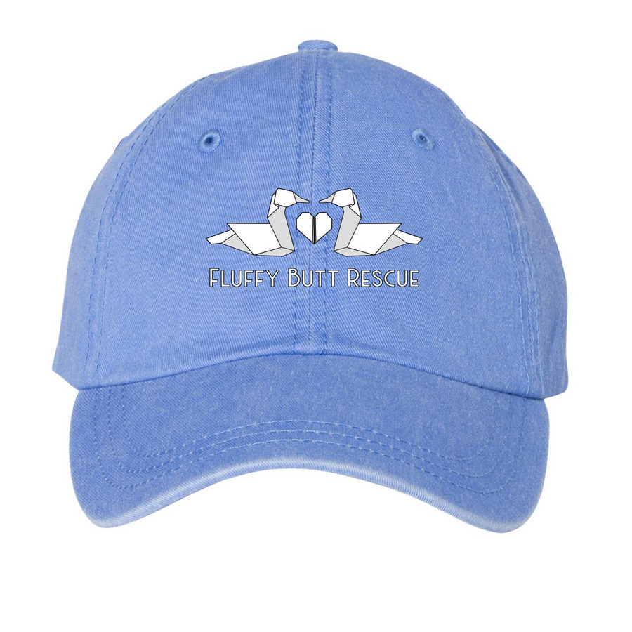 Duck Love Hats, a Periwinkle Printed Pigment Dye Baseball Cap