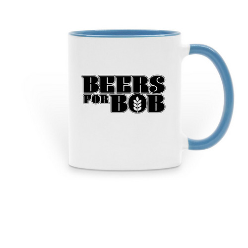 Beers for Bob - Mugs, a Light Blue Two-Tone Ceramic Mug